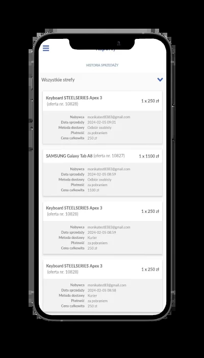 Smartfon z uruchomioną aplikacją kuptam